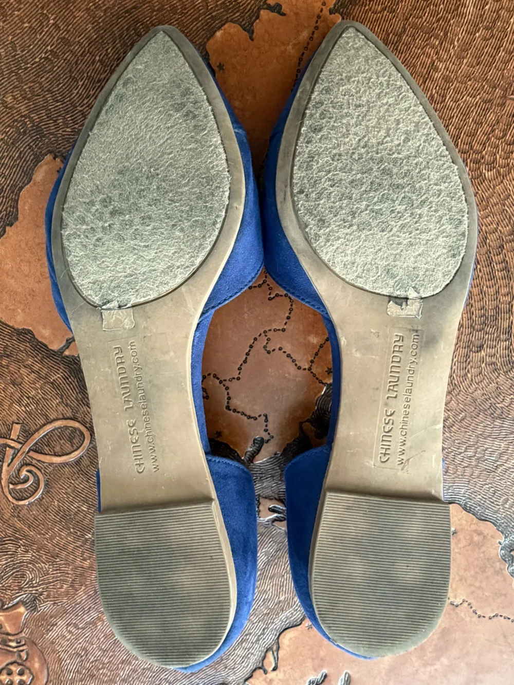 Chinese Laundry Blue Pointed D'Orsay Flats. Size 11.